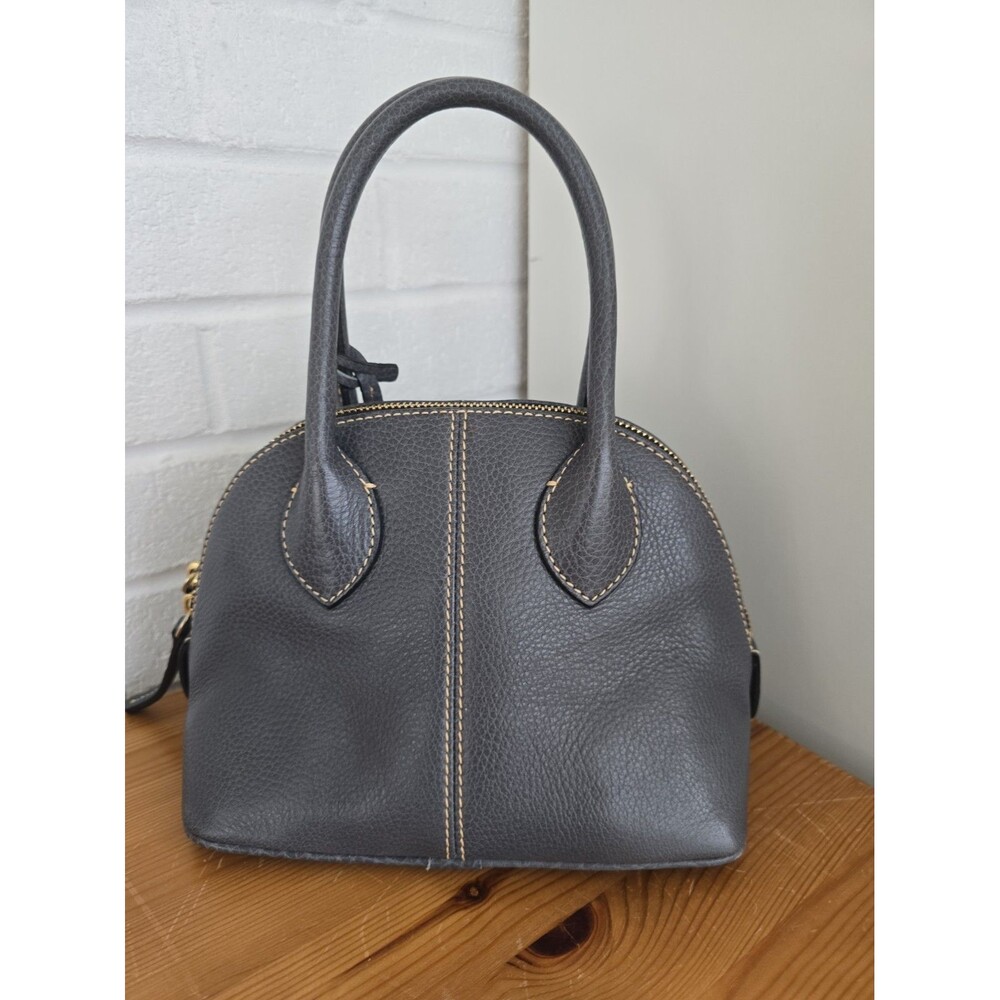 Dooney & Bourke Baby Domed Satchel Handbag Gray Leather - Picture 5 of 14